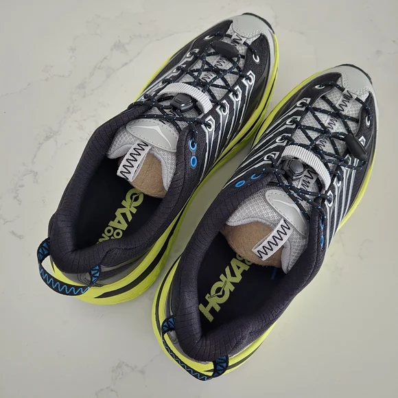 NEW Hoka Mafate Three2 Athletic Hiking Running Sneakers Shoes Black Yellow 8.5 - Picture 4 of 10
